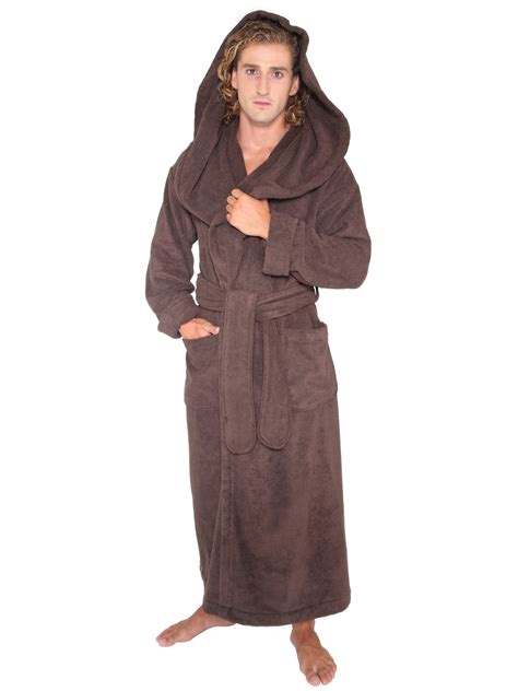 Men S Luxury Medieval Monk Robe Style Full Length Hooded Turkish Terry Cloth Bathrobe