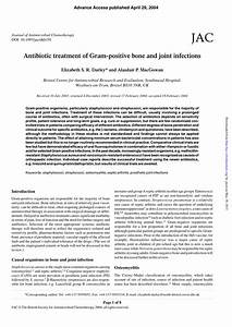 Pdf Antibiotic Treatment Of Gram Positive Bone And Joint Infections
