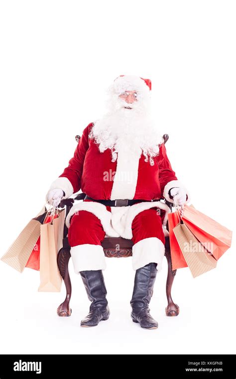 Santa After Christmas Shopping Stock Photo Alamy