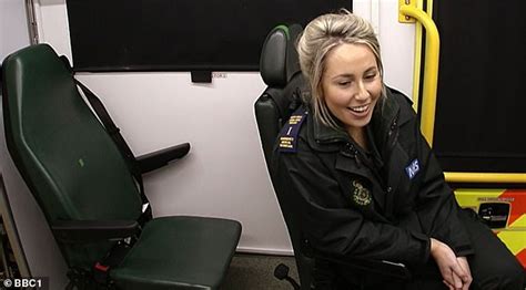 paramedic bonds with a patient in the back of an ambulance in bbc ambulance daily mail online