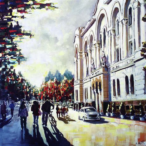 Autumn In The City Painting By Zlatko Music Fine Art America