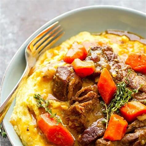 Stout Braised Beef Shortribs With Mascarpone Polenta