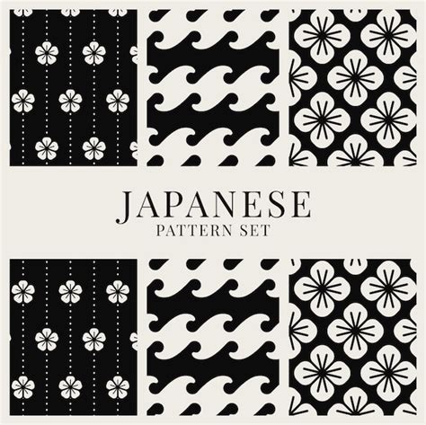 Japanese Inspired Pattern Vector Set Vector Free Download