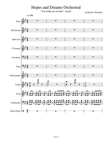 Hopes And Dreams Orchestral Sheet Music For Flute Clarinet Violin