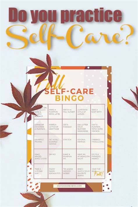 Self Care Sunday Self Care Bingo Printables For Fall Mom Does Reviews