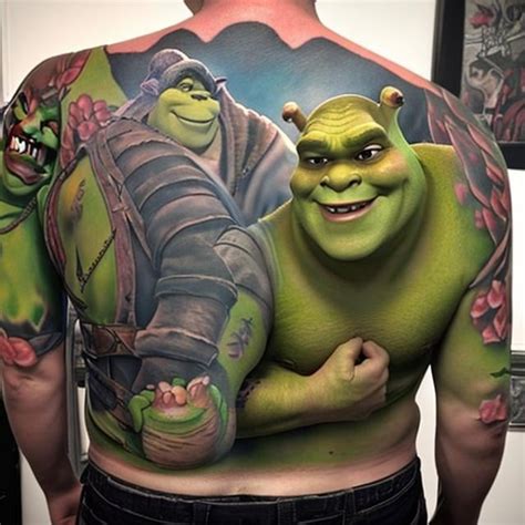 Shrek Tattoo Backpiece