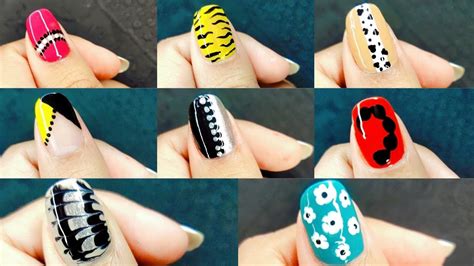 8 Super Easy And Beautiful Nail Art Compilation Nail Art At Home