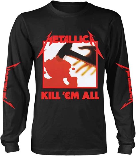 metallica t shirt kill em all new official mens black long sleeve size s amazon ca clothing