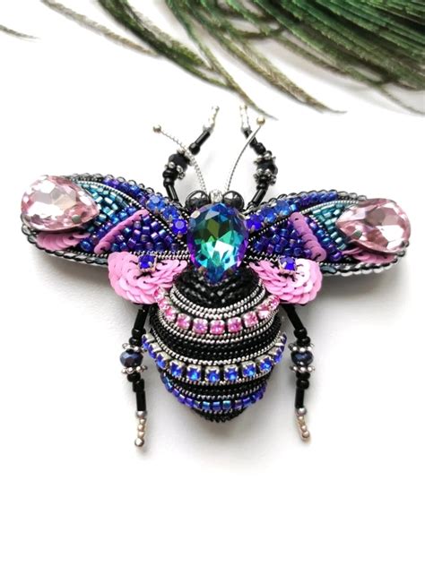 Beaded Insect Brooch Insect Pin Mooth Brooch Butterfly Brooch Bug