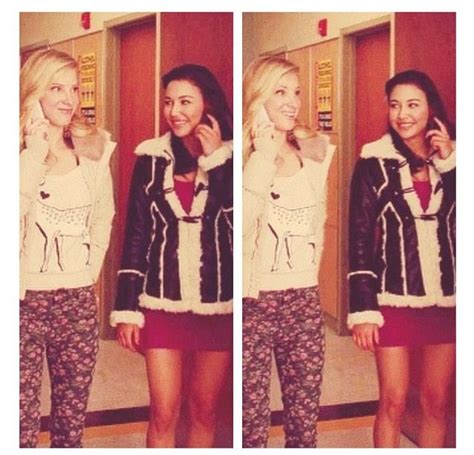 Naya Rivera Heather Morris Glee Cast Celebrities Female Glee Santana And Brittany