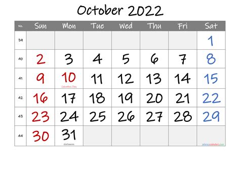 Printable October 2022 Calendar With Holidays February Calender 2023