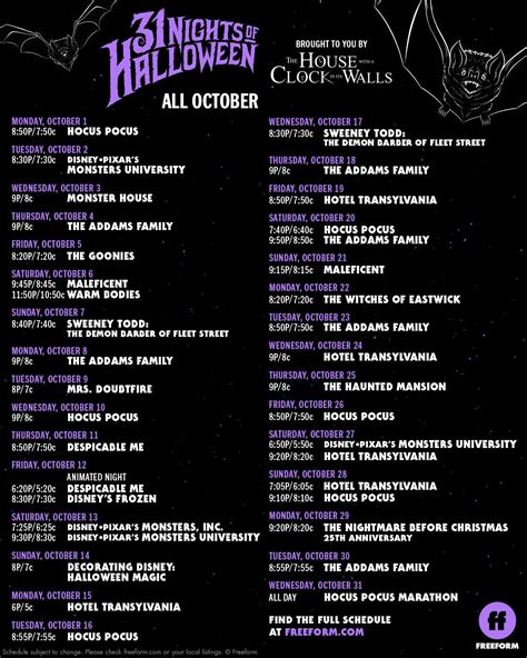 31 Nights Of Halloween Full Lineup ~ 31nightsofhalloween Maryland