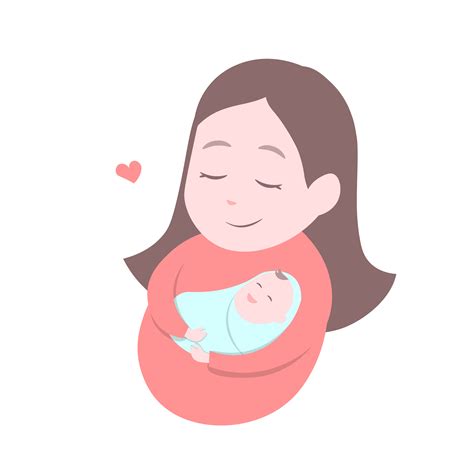 Mother Holding Cute Baby Happy Mothers Day 662021 Vector Art At Vecteezy