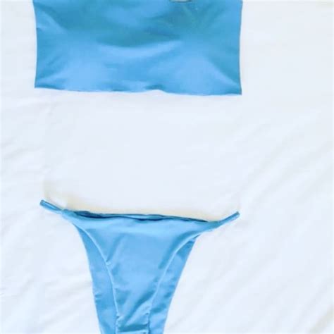 Handmade Sky Blue Bandeau Bathing Suit Sewing Check Out Ig
