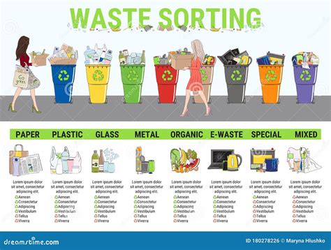 Waste Infographic Sorting Garbage Segregation And Recycling