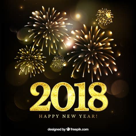 New Year Golden Background Free Vector
