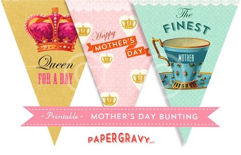 Printable Vintage Mothers Day Bunting Instant By Papergravystore