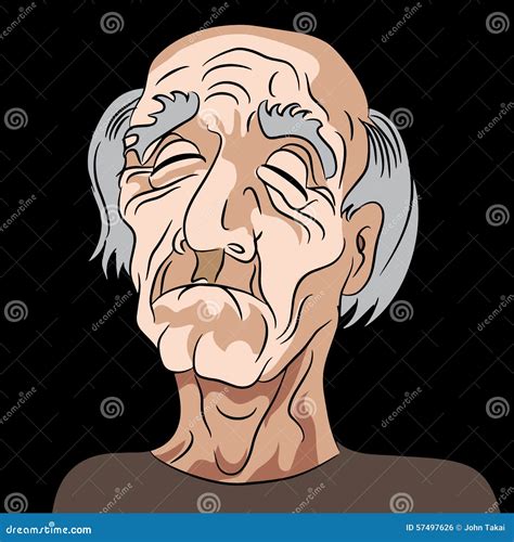Cartoon Sad Depressed Old Man Vector Illustration Cartoondealer Com