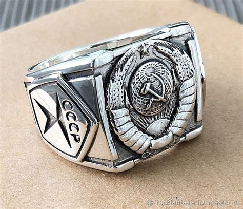 Cеребряное мужское кольцо СССР перстень печатка советский герб