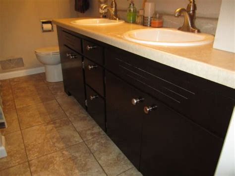 Small bathroom vanities a small bathroom does not mean that you have to forego elegance and style. 10 Best images about Oak cabinet staining on Pinterest ...