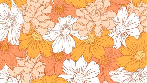 Orange Flowers Drawing Hd Orange Aesthetic Wallpapers Hd