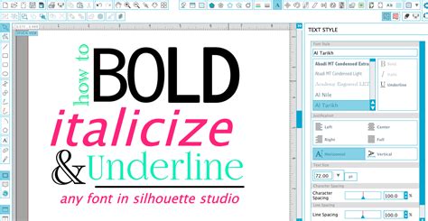Silhouette Studio Hack How To Make Text Bold Italicized And