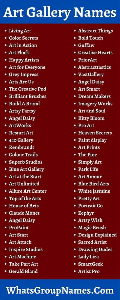 309 Art Gallery Names And Cool And Creative Art Studio Names 2021