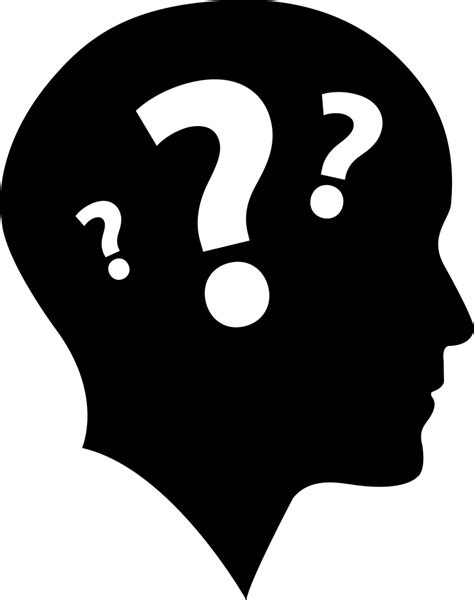 Bald Head Side View With Three Question Marks Svg Png Icon