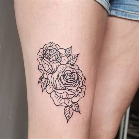 Rose Tattoo Thigh Leg Design The Most Lovely And Beautiful