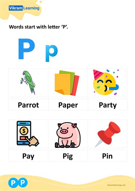 Download Words Start With Letter P Worksheets
