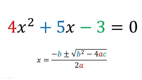 Ecuaciones Cuadráticas Por Fórmula General Ejemplo 1 Youtube