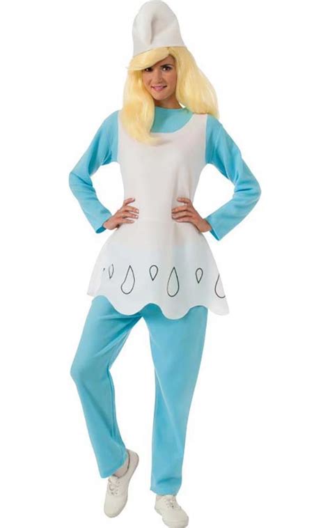 Licensed Smurfette Smurfs Adult Womens Fancy Dress Halloween Costume Ebay