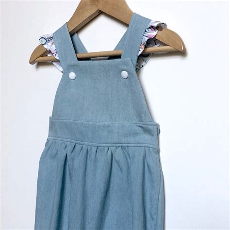 Baby Girls Clothing Outfit Soft Denim Overalls Size 000 Etsy Australia