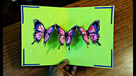 Diy 3d Butterfly Pop Up Card Crafts Handmade Craft Mothers Day Card