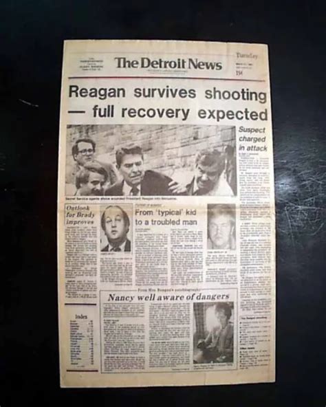 john hinckley jr shoots president ronald reagan assassination 1981 newspaper 40 00 picclick