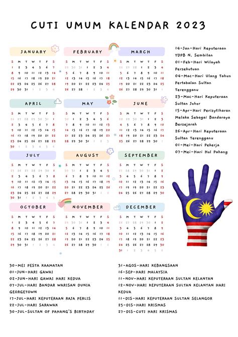 Cuti Umum Kalendar 2023 Malaysia ️