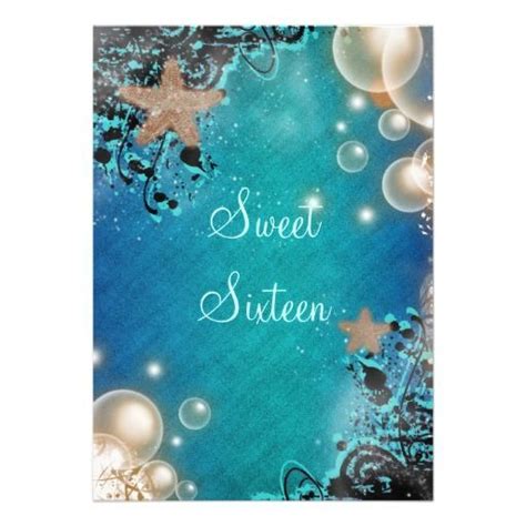 Sweet sixteen, beach party 5x7 paper invitation card | zazzle. under the sea sweet 16 decorations | ... under the sea invitations | Water ... | Quincenera ...