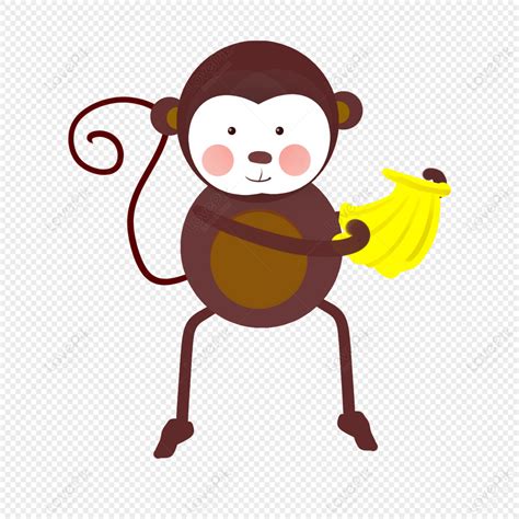 12 Zodiac Cartoon Monkey Unggoy Na May Hawak Na Saging Larawannumero