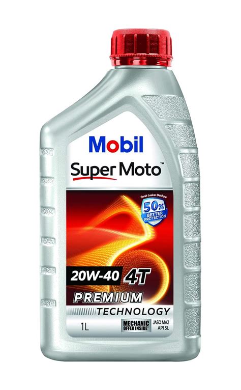 Mobil Super Moto 20w 40 Api Sl 4t Premium Technology Motorcycle Engine