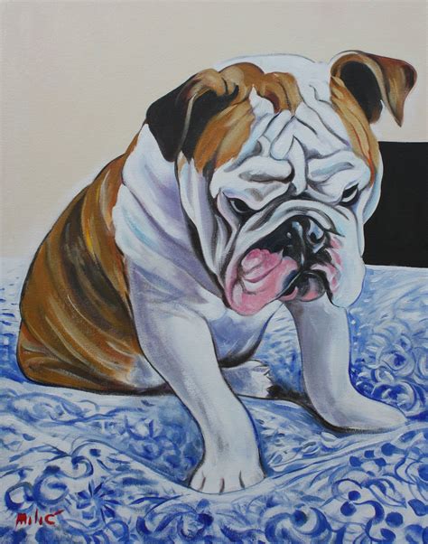 Ryans Bulldog 28x22 Oil On Canvas By Dragoslav Milic Animal Paintings