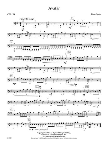 Avatar Cello By Doug Spata Digital Sheet Music For Part Download