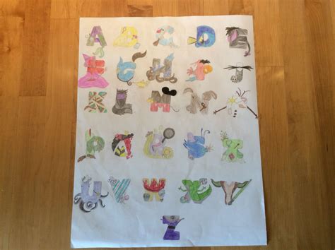 The Complete Disney Alphabet Poster I Finally Finished It Disney