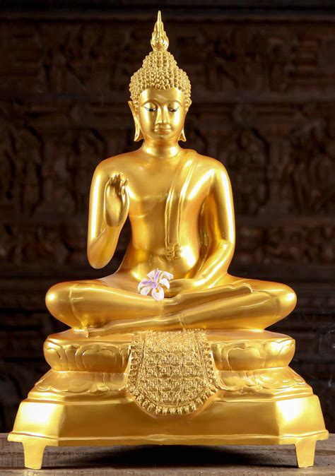 Sold Thai Style Golden Teaching Buddha Statue 285 125t57a Hindu