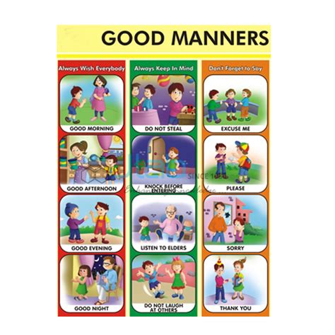 Good Manners Chart India Good Manners Chart Manufacturer Good Manners