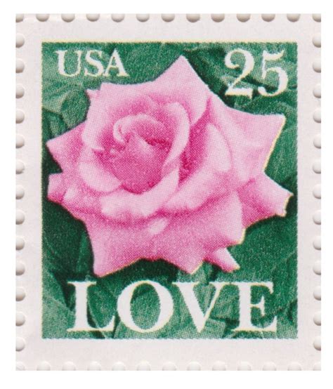 1988 25c Pink Rose Love Vintage Postage Stamps Postage Stamps Usa