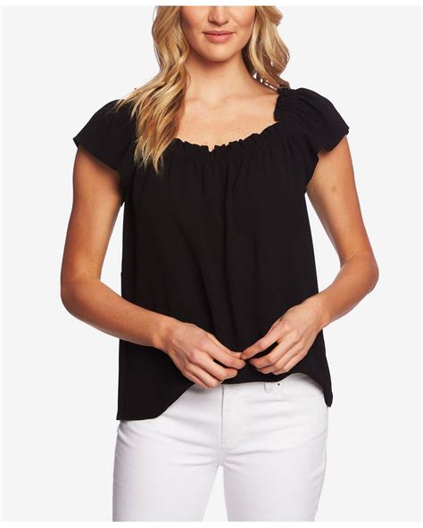 Cece Square Neck Blouse In Black Save 55 Lyst