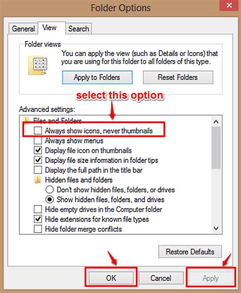 How To Disable File And Folder Thumbnails In Windows 10