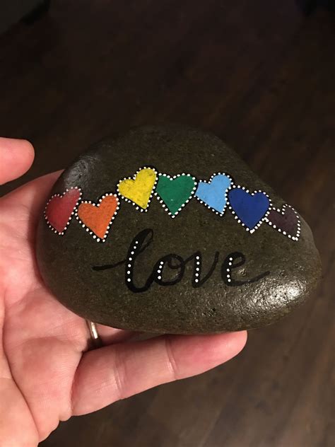 Heart Love Painted Rock Rock Painting Ideas Easy Rock Painting Designs