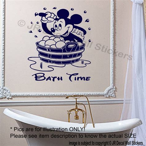 Disney Mickey Mouse Take Bath Personalised Name Vinyl Sticker Etsy