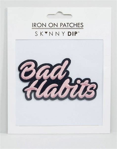 Skinnydip Skinnydip Bad Habits Iron On Patch Iron On Patches Patches Bad Habits